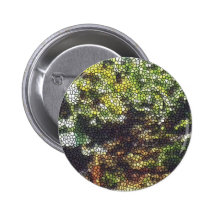 Sumpfdotterblumen am Bach als Glasfenster Anstecknadelbutton