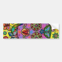 Sun-Blumen-Schmetterlings-Zuckerschädel Auto Sticker