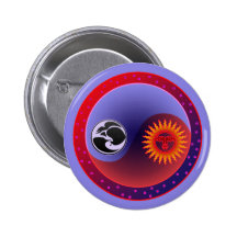 Sun und Mond in der Balance Anstecknadelbuttons