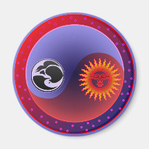 Sun und Mond in der Balance Magnete