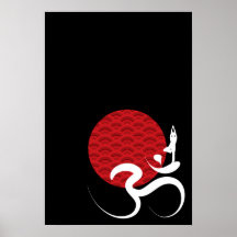 Sun, Yoga u. OM-Plakat