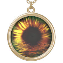 Sunflower-burst Over Water Pendant