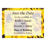 Sunflower Medallion Save the Date Custom Announcements