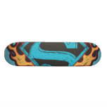 Supergirl blaues Logo mit Flammen skateboards