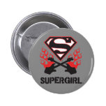Supergirl Logo-Schwarz-lodernde Gitarren buttons