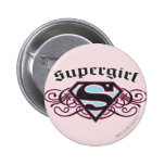 Supergirl Pin streift Schwarzes und Rosa ab buttons