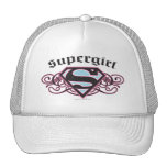 Supergirl Pin streift Schwarzes und Rosa ab kappen