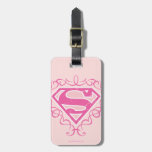 Supergirl Pink Stripes Travel Bag Tags
