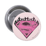Supergirl rosa Logo mit Flammen buttons
