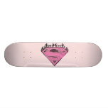 Supergirl rosa Logo mit Flammen skateboards