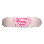 Supergirl rosa Streifen skateboards
