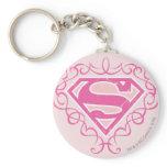 Supergirl rosa Streifen schlüsselanhänger