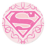 Supergirl rosa Streifen aufkleber