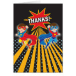 Superhero | Twins Thank You Card karten