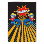 Superhero | Twins Thank You Card karten