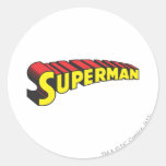 Supermann beschriftet Gelb/Rot Runder Aufkleber