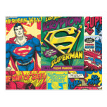Supermann-Comic-Platten Postkarte