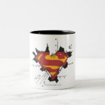 Supermann gebrochenes Metall Kaffee Haferl