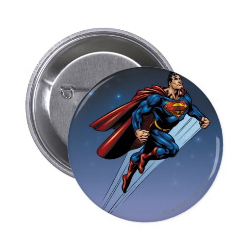 Supermann gegen den nächtlichen Himmel Buttons