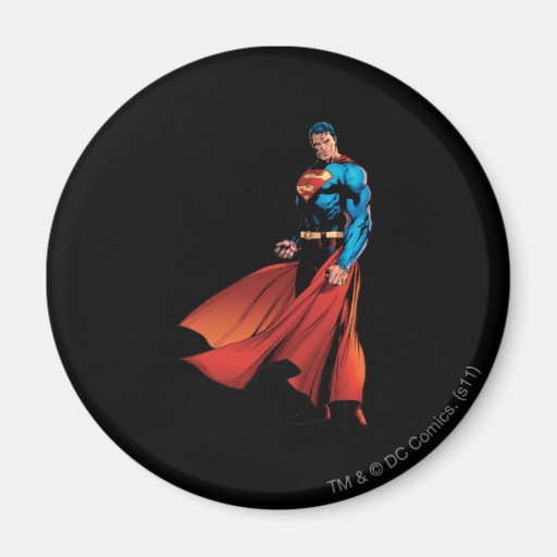 Supermann schaut vorder magnete