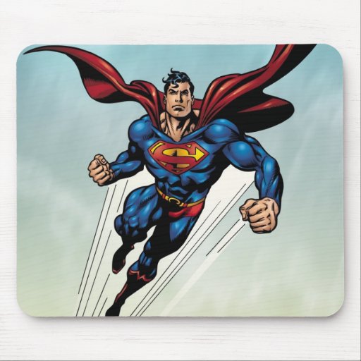 Supermann springt aufwärts mousepads