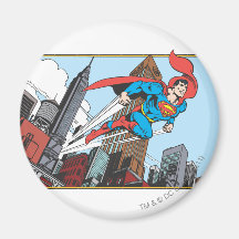 Supermann u. Wolkenkratzer Kühlschrankmagnete