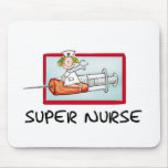 supernurse - humorvolle Cartoon-Krankenschwester a Mauspad