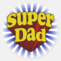 Supervati, Superheld rot/Gelb/Blau Runder Aufkleber