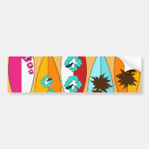 Surfbretter auf dem Promenaden-Sommer-Strand-Thema Autoaufkleber