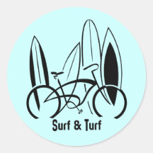 Surfbretter u. Fahrrad Aufkleber