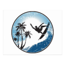 Surfen Postkarte