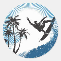 Surfen Runder Aufkleber