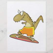 surfender Dinosaurier-Cartoon des albernen Surfer Flyerbedruckung