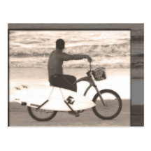Surfer auf Fahrrad Postkarten