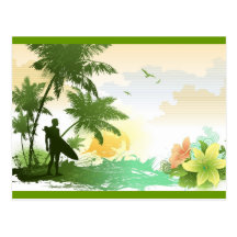 Surfer-Thema Postkarten