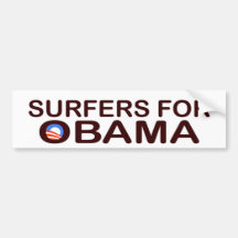 SURFERS FÜR OBAMA-AUTOAUFKLEBER