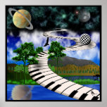 Surrealistisches Tastatur-Plakat