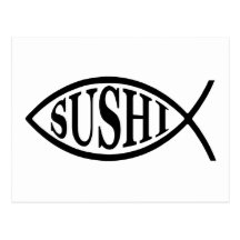 Sushi-Fische Postkarten
