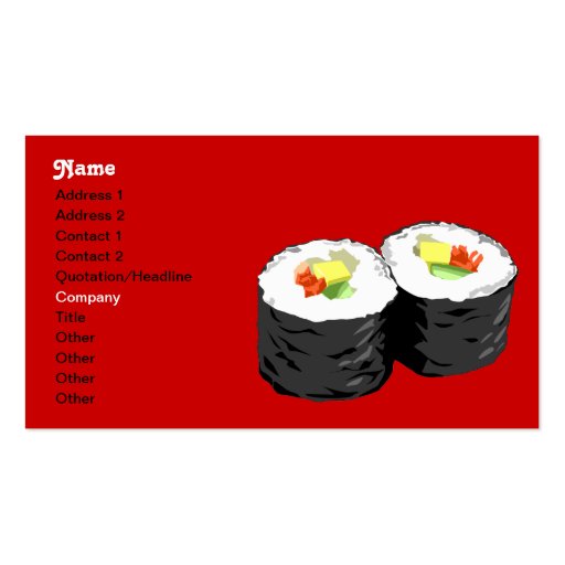 Sushi-Visitenkarteschablone