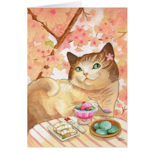 SushiCat Nachtisch erster Grußkarten