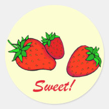 Süße Erdbeeren Runder Sticker