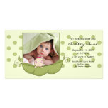 Süße kleine Erbsen-Baby-Geburt Annoucement Bilder Karten