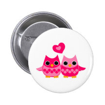 Süße Liebe-Eulen Buttons
