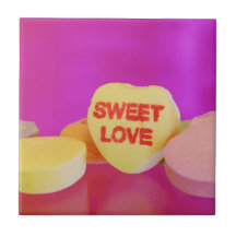 Süße Liebe-Valentinstag-Süßigkeits-Herzen Kachel
