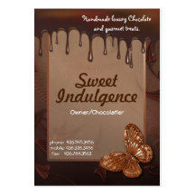 Süße Nachsicht-Visitenkarte für Chocolatiers