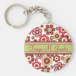 Süße rosa Süßigkeits-Gänseblümchen-Blumen-Girly Mu Schlüsselanhänger