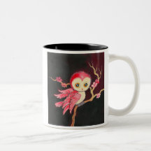 Süße rote Eule Kaffeehaferl