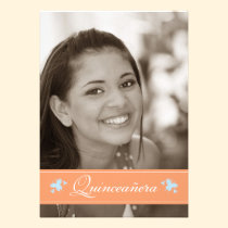 Süße Schmetterlinge Quinceanera Einladung (Koralle einladungen