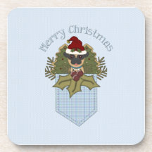 Süße Weihnachtsfeiertags-Mops-Taschen Drink Untersetzer