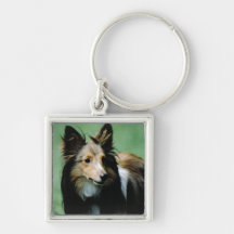 Süßer Collie Keychain Schlüsselbänder